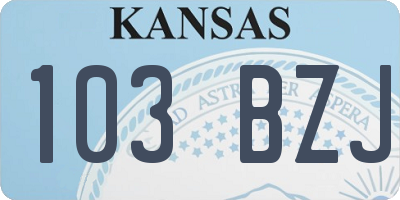 KS license plate 103BZJ