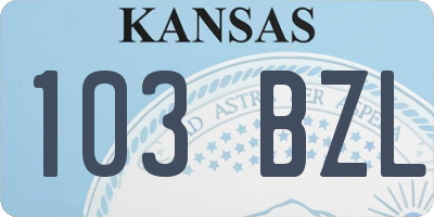 KS license plate 103BZL