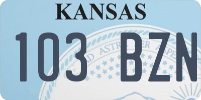 KS license plate 103BZN