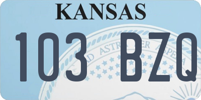 KS license plate 103BZQ