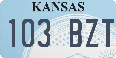 KS license plate 103BZT