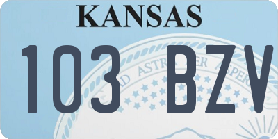KS license plate 103BZV