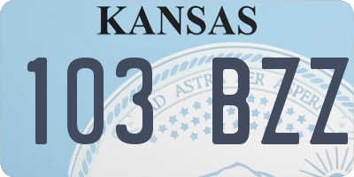 KS license plate 103BZZ