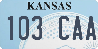 KS license plate 103CAA