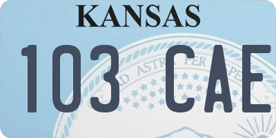 KS license plate 103CAE