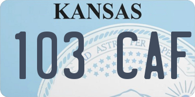 KS license plate 103CAF