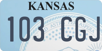 KS license plate 103CGJ