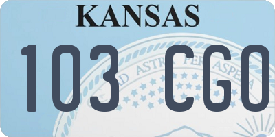 KS license plate 103CGO