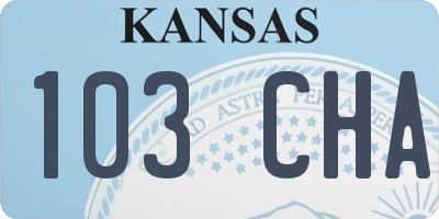 KS license plate 103CHA