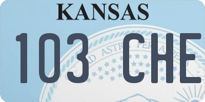 KS license plate 103CHE