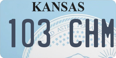 KS license plate 103CHM