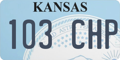 KS license plate 103CHP