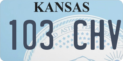 KS license plate 103CHV