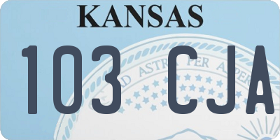 KS license plate 103CJA