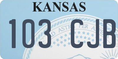 KS license plate 103CJB