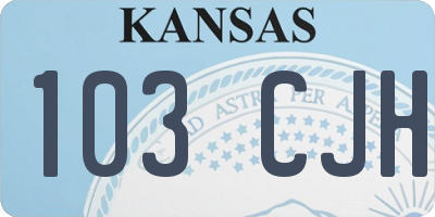 KS license plate 103CJH