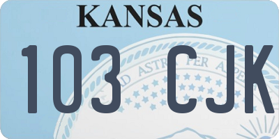 KS license plate 103CJK