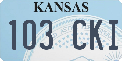 KS license plate 103CKI