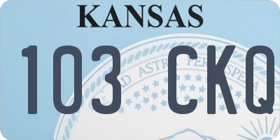 KS license plate 103CKQ