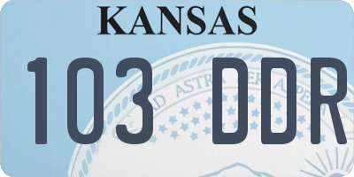 KS license plate 103DDR