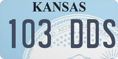 KS license plate 103DDS