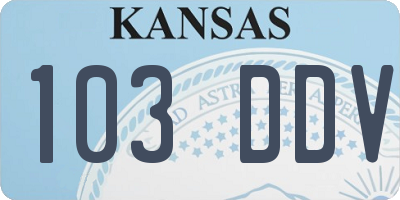 KS license plate 103DDV