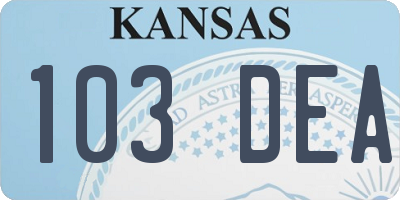 KS license plate 103DEA