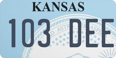 KS license plate 103DEE