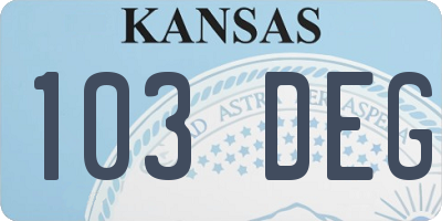 KS license plate 103DEG