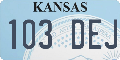 KS license plate 103DEJ