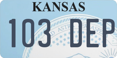 KS license plate 103DEP
