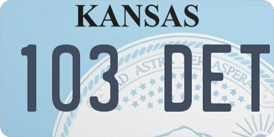 KS license plate 103DET