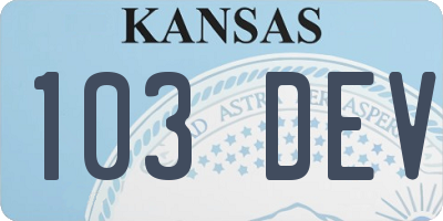 KS license plate 103DEV