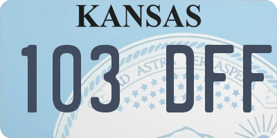 KS license plate 103DFF