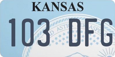 KS license plate 103DFG