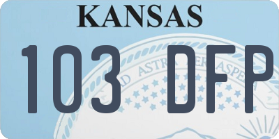 KS license plate 103DFP