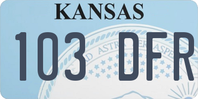 KS license plate 103DFR