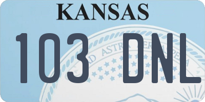 KS license plate 103DNL