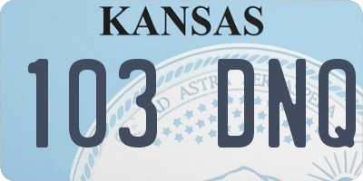 KS license plate 103DNQ
