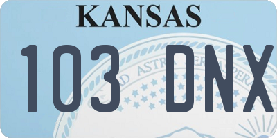 KS license plate 103DNX