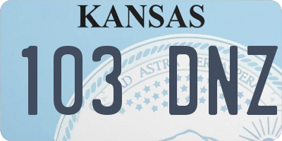 KS license plate 103DNZ