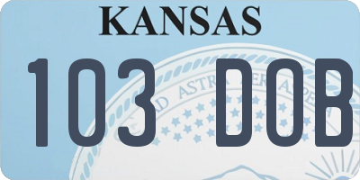 KS license plate 103DOB