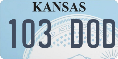 KS license plate 103DOD