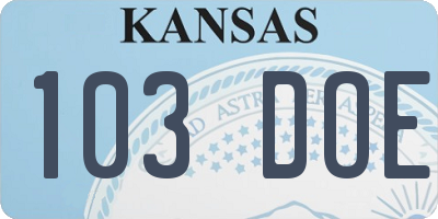 KS license plate 103DOE