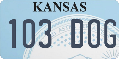 KS license plate 103DOG