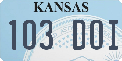KS license plate 103DOI