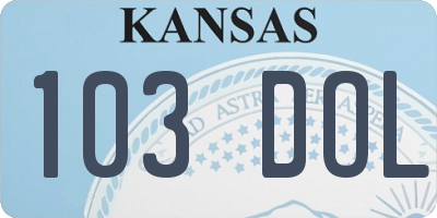 KS license plate 103DOL