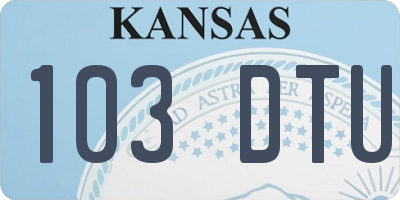 KS license plate 103DTU
