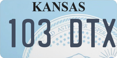 KS license plate 103DTX