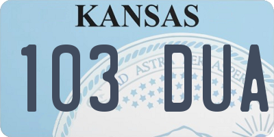 KS license plate 103DUA